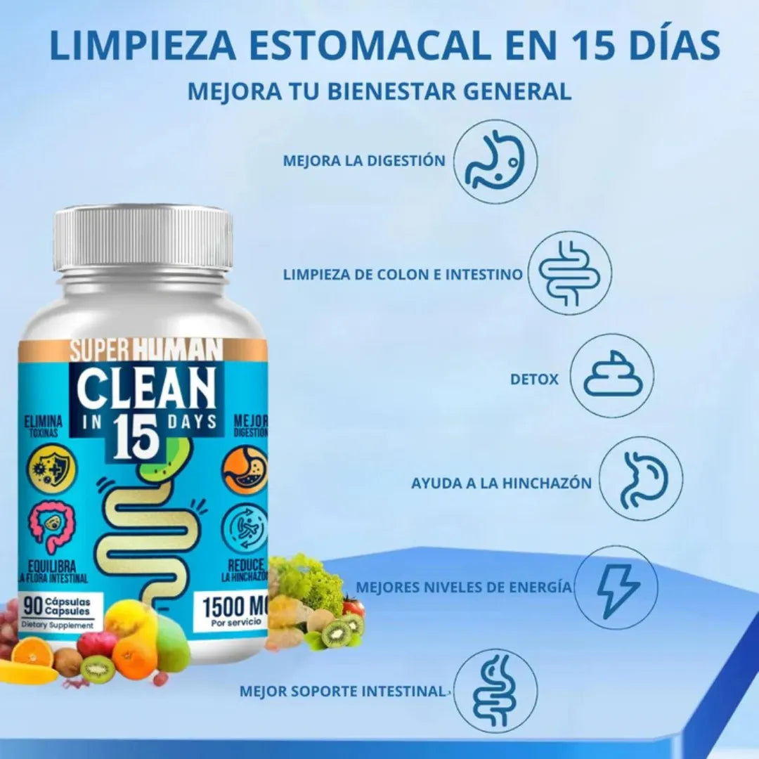 Clean15™ Limpieza Completa Estomacal en 15 días + ENVÍO GRATIS 📦
